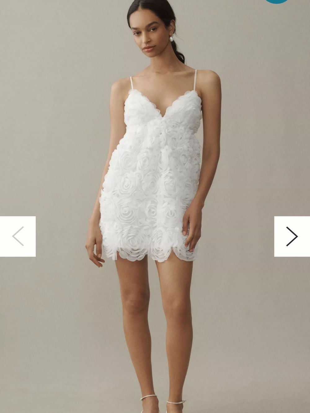 BHLDN V-Neck Tulle Rosette Mini Dress